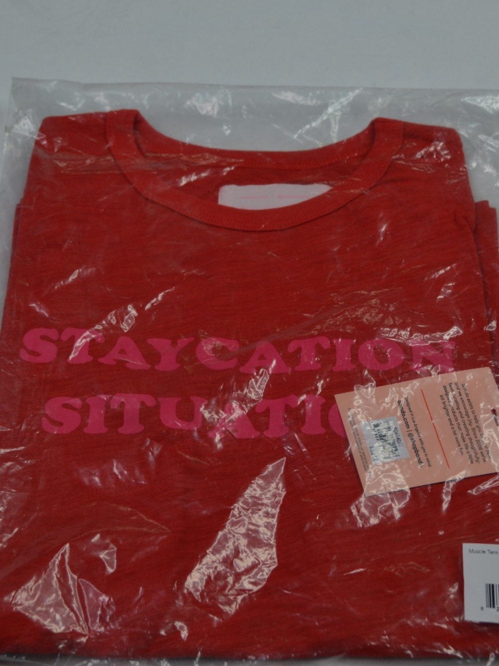 Ban.do Staycation Situation Women Red Muscle Tank Top - Sleeveless T-Shirt - XS